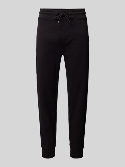 BOSS Slim fit sweatpants met structuurmotief, model 'Lamont' Zwart - 2