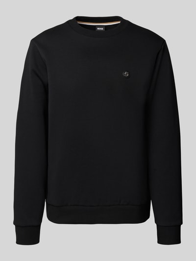 BOSS Regular fit sweatshirt van katoenmix Zwart - 2