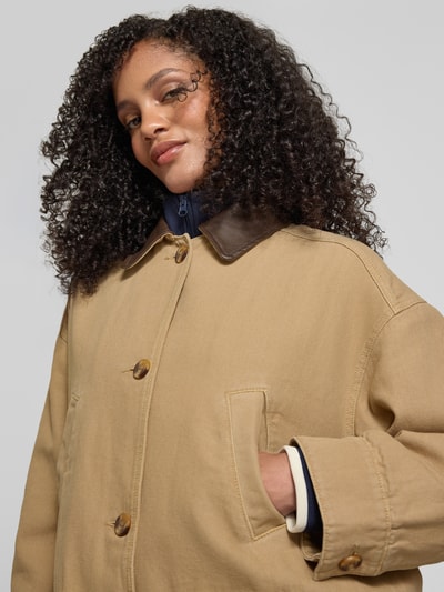 Jake*s Casual Jacke mit Knopfleiste und Pattentaschen Sand 3