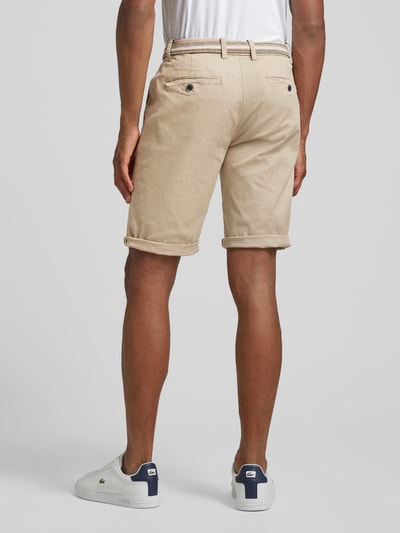 Lindbergh Slim Fit Bermudas mit Gürtel Sand 5