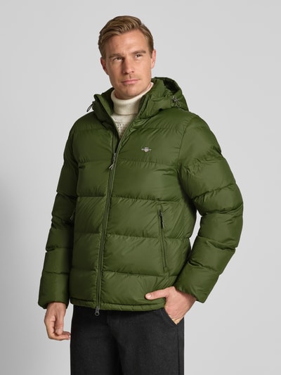 Gant Kurtka pikowana o kroju regular fit z wyhaftowanym logo model ‘Cloud’ Oliwkowy 4