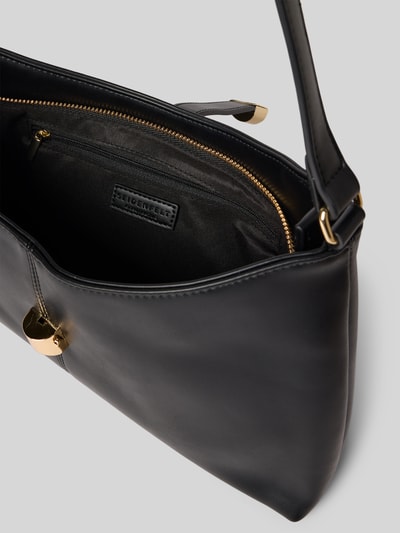 Seidenfelt Handtasche mit Klickverschluss Modell 'LILLA' Black 5