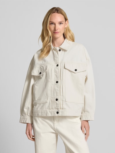 HUGO Jeansjacke mit Brustpattentaschen Modell 'Gatria' Offwhite 4