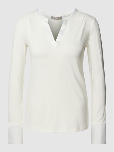 Jake*s Collection Longsleeve mit Serafino-Ausschnitt Offwhite 2