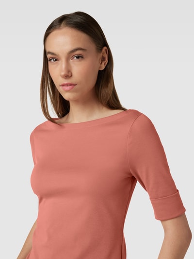 Lauren Ralph Lauren T-shirt z dekoltem w łódkę Brudnoróżowy 3