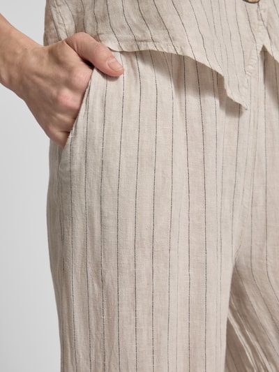 ZABAIONE Leinenhose mit elastischem Bund Beige 3