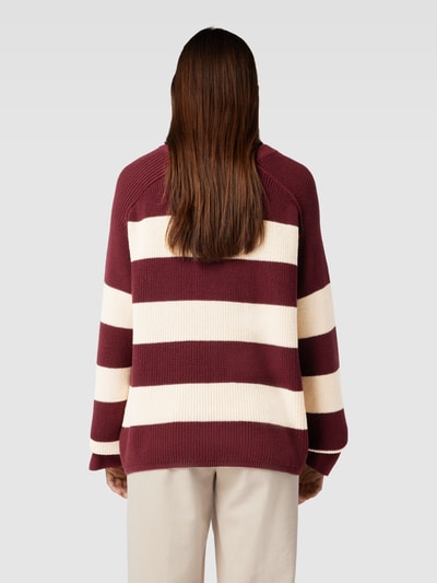 Tommy Hilfiger Strickpullover mit Logo-Stitching Bordeaux 5