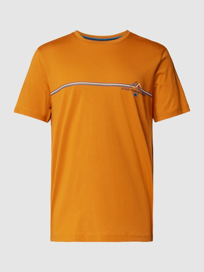 Christian Berg Men T-shirt met contraststrepen Donkeroranje - 2