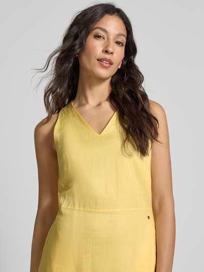 BOSS Orange Midikleid mit V-Ausschnitt Modell 'Dasico' GELB 3