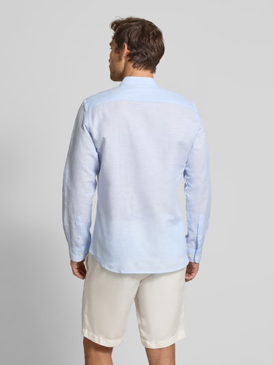 Jake*s Slim Fit Freizeithemd aus Leinen-Baumwoll-Mix Hellblau 5