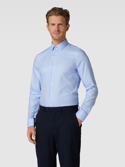 Jake*s Slim fit zakelijk overhemd met structuurmotief Lichtblauw - 4