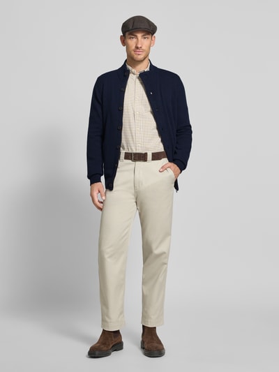 Barbour Regular fit gebreid jack van echte wol Marineblauw - 1