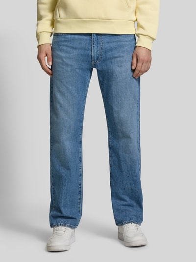Levi's® Wide Leg Fit Jeans aus Baumwoll-Leinen-Mix Modell '555®' Blau 4