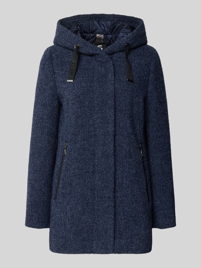 Gil Bret Kurzmantel mit Kapuze und verdecktem Reißverschluss Dunkelblau Melange 2