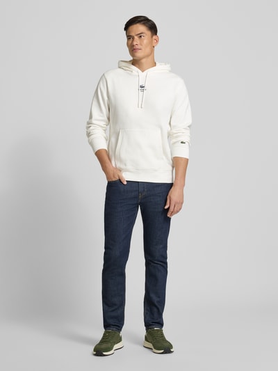 Lacoste Regular Fit Hoodie aus reiner Baumwolle Offwhite 1