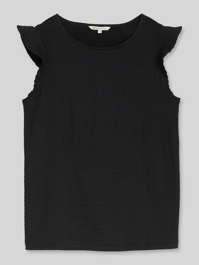 Tom Tailor Denim Loose Fit Top in Crinkle-Optik Black 2