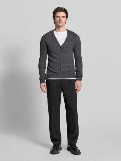 Casual Friday Strickjacke mit Knopfleiste Modell 'KARL' Mittelgrau 1