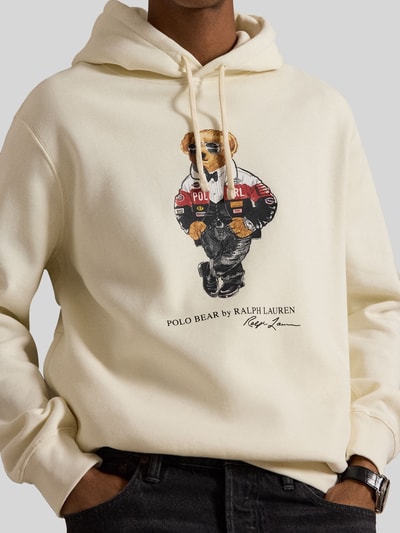 Polo Ralph Lauren Regular Fit Hoodie mit ikonischem Bärenmotiv aus reiner Baumwolle Offwhite 4