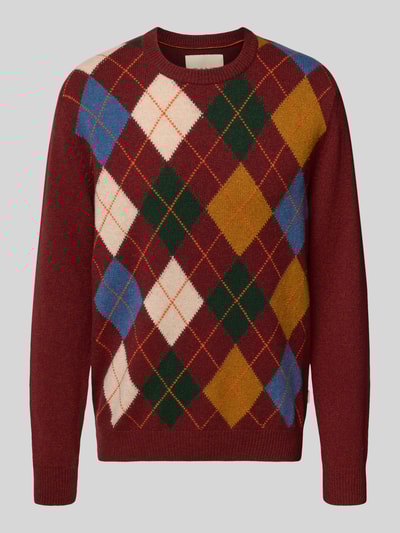 Gant Gebreide pullover met ronde hals Donkerrood - 2