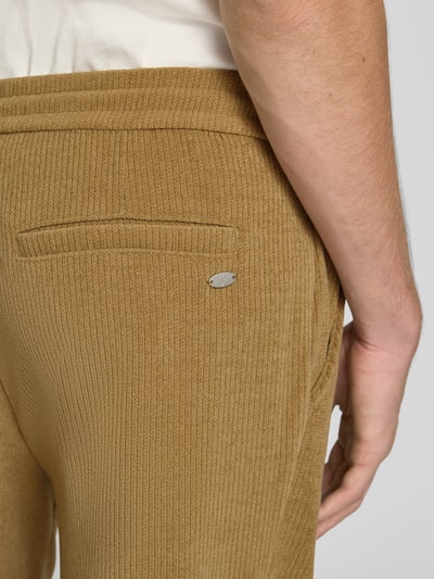 REVIEW Broek in riblook met elastische band Camel - 3