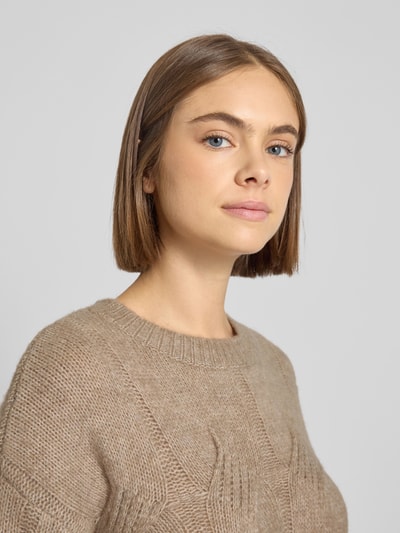 Pieces Relaxed Fit Strickkleid mit Woll-Anteil Modell 'JENNA' Schoko 3