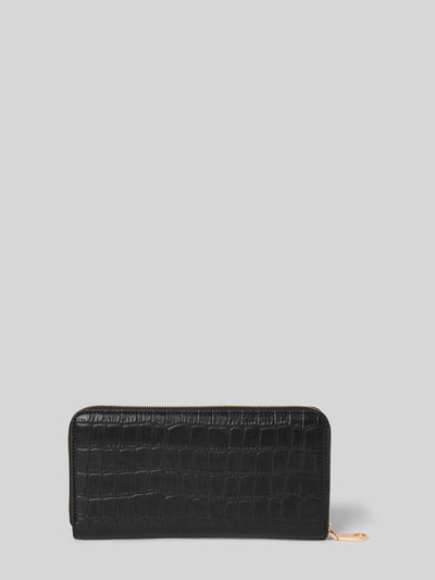 CK Calvin Klein Portemonnaie aus echtem Kalbsleder Modell 'Croc' Black 2