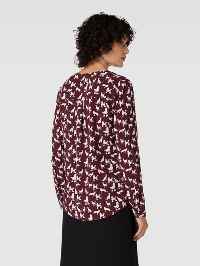 Montego Blouseshirt met all-over motief Bordeaux - 5