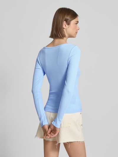 Tommy Jeans Slim Fit Langarmshirt aus Baumwoll-Mix Hellblau 5