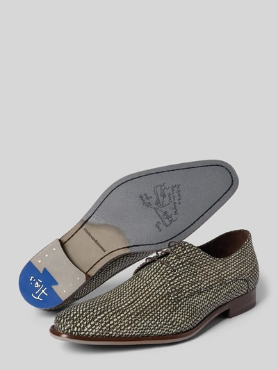 Floris Van Bommel Veterschoenen van echt leer Lichtgrijs - 4
