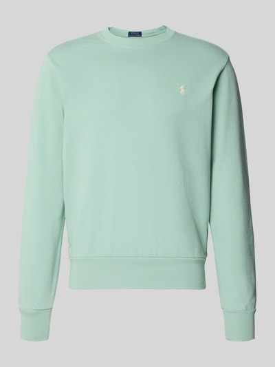 Produktfoto, Relaxed Fit Sweatshirt aus reiner Baumwolle von Polo Ralph Lauren in Mintgrün, Rundhals, Logo-Detail, lange Ärmel, Sweatmaterial