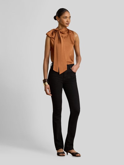 Lauren Ralph Lauren top o kroju regular fit z kokardą Terakotowy 1