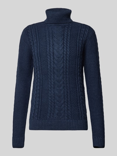 Blend Gebreide pullover met kabelpatroon Marineblauw - 1