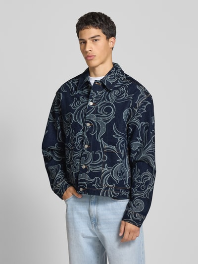 PROHIBITED Jeansjacke mit aufgesetzten Taschen Modell 'Desert' Jeansblau 4