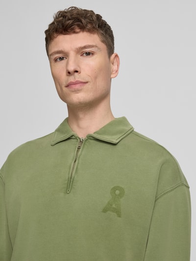 ARMEDANGELS Troyer o kroju relaxed fit z czystej bawełny ekologicznej model 'ICONIC Å GMT' Oliwkowy 3