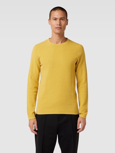 MCNEAL Gebreide pullover met ronde hals Mosterdgeel gemêleerd - 4