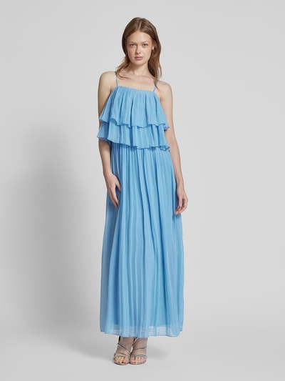 Vila Maxikleid mit Volants Modell 'CHIFFON' Hellblau 4