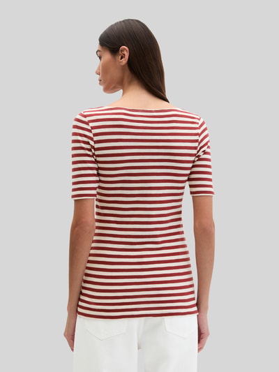 Marc O'Polo Regular Fit T-Shirt aus reiner Baumwolle Bordeaux 5