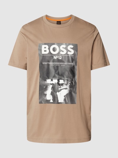 BOSS Orange T-shirt met logo- en motiefprint Beige - 2