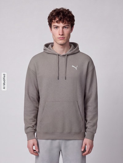 PUMA Performance Comfort Fit Hoodie aus Baumwoll-Mix Modell 'ESS ELEVATED' Schlamm 4