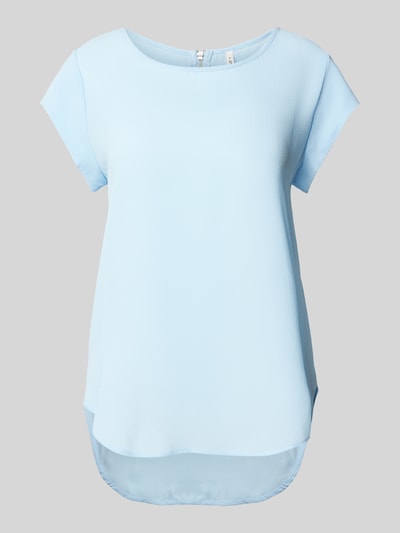 Only Blusenshirt in unifarbenem Design Modell 'VIC' Hellblau 2