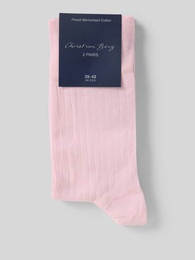 Christian Berg Men Socken mit Label-Print im 2er-Pack Hellrosa 3