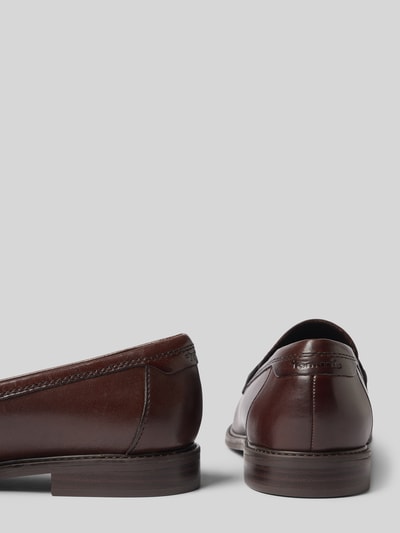 Produktfoto, Loafer aus echtem Leder von Tamaris in Dunkelbraun mit glatter Oberfläche und feinen Nähten, Damen Loafer von Tamaris