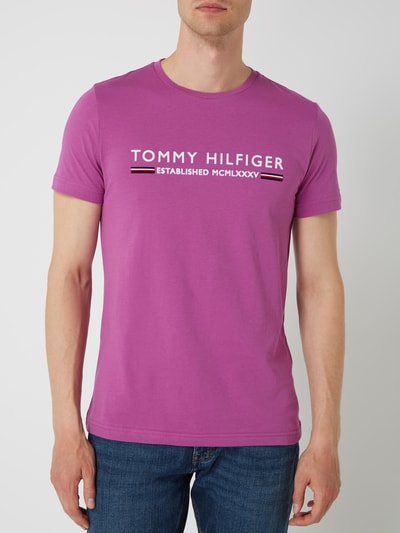 Tommy Hilfiger T-Shirt z bawełny organicznej Fuksjowy 4