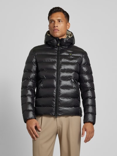 Blauer Usa Regular fit gewatteerd jack met capuchon, model 'ADAMS' Zwart - 4