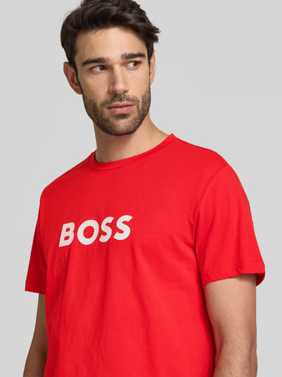 BOSS T-shirt z nadrukiem z logo Czerwony 3