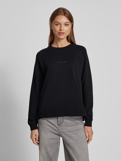 Marc O'Polo Denim Sweatshirt met labelprint Zwart - 4