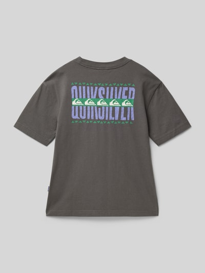 Quiksilver T-shirt z nadrukiem z logo Grafitowy 3