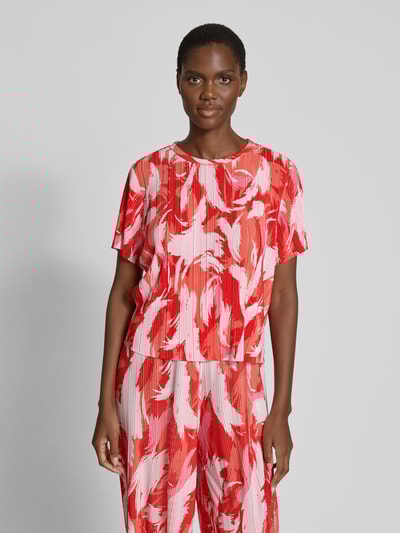 s.Oliver RED LABEL Regular fit T-shirt met plissé Rood - 4