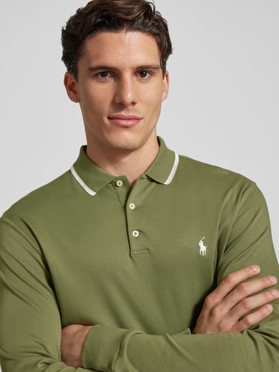 Polo Ralph Lauren Slim Fit Poloshirt mit Logo-Stitching Oliv 3