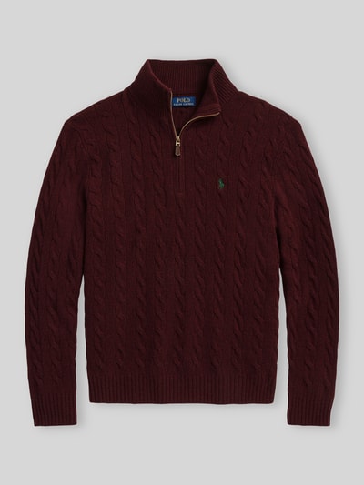 Polo Ralph Lauren Regular Fit Troyer aus Woll-Kaschmir-Mix Bordeaux 2